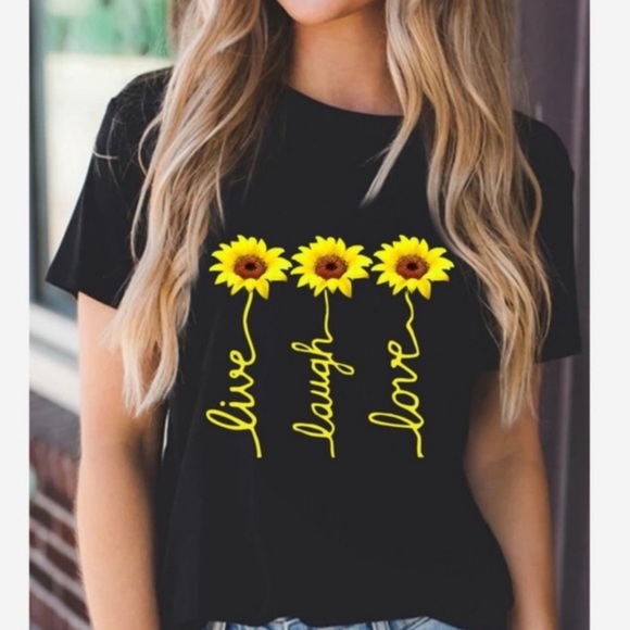 #24  Live Laugh Love Black Fun Top - Picture 5 of 8